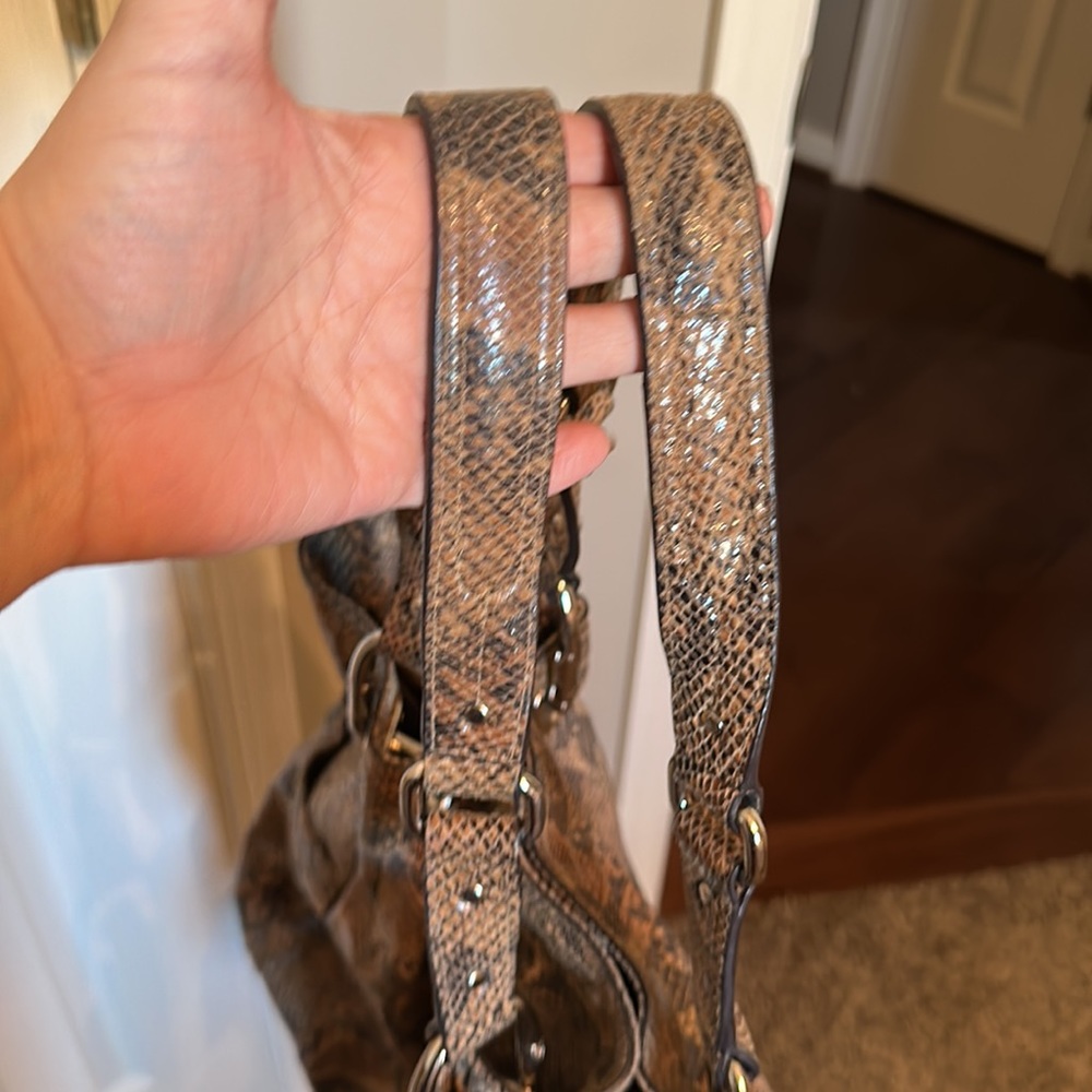 B Markowsky Leather Heavy Python Bag - image 4